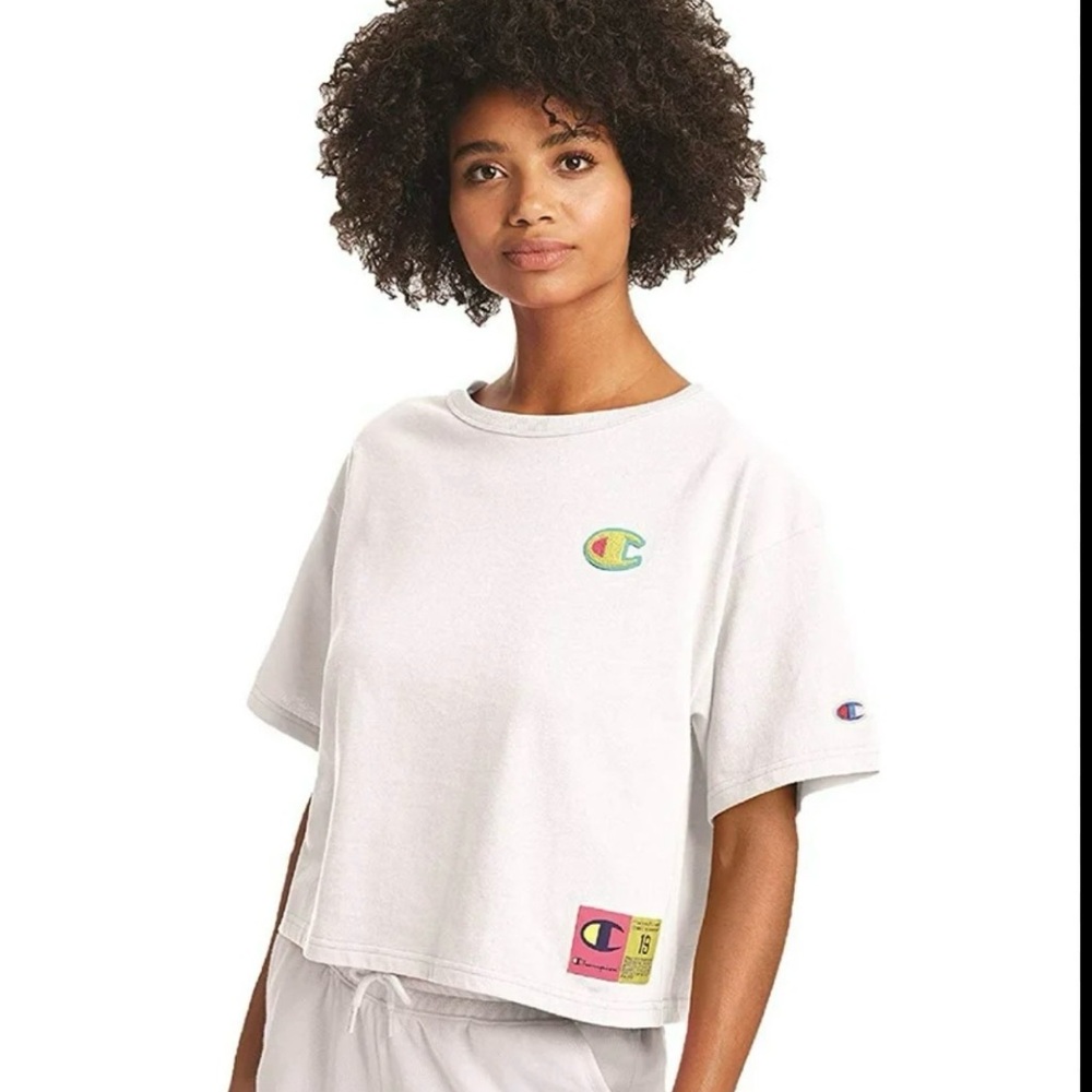Champion White Cropped T-Shirt